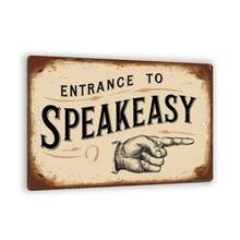 [2D] Vintage Underground Bar Entrance Metal Sign - Rustic Wall Decor With Ornate Text And Hand-Drawn Illustrations - 8x12inch Distressed Style Ornament - 1PC - View 1