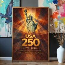 1/件 250周年自由纪念海报 - 壁画、周年纪念、复古旗帜装饰、爱国主义250周年无框装饰画（1776-2026） - 無框 - 查看 10
