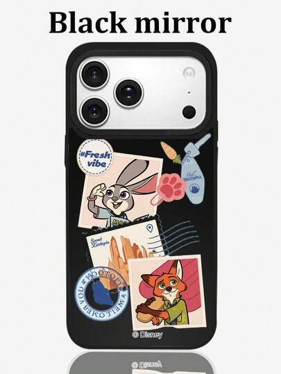 1 chiếc ốp lưng điện thoại acrylic 2 trong 1 mới, thiết kế hình hoạt hình Disney Judy Hopps & Nick Wilde, có hiệu ứng gương và bảo vệ camera nổi, dày dặn, chống rơi vỡ, dành cho iPhone 17 Pro Max/17 Pro/17/AIR/16/15/14/13/14 Plus/12 Pro Max/12 Pro/12/11 Series