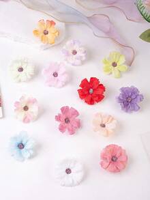 5/859PCS Rainbow Macaron Color Series Energetic Girl Hair Accessory Set, Includes High Elasticity Seamless Hair Ties, Gradient Glitter Butterfly Hair Clips, Flower Hair Clips, Bow Hair Clips, Disposable Small Rubber Bands, Suitable For Girls Outings, Daily, Party Use - Multicolor - View 7