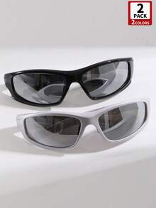 2 pares/set de gafas de moda deportivas para ciclismo, adecuadas para fotografía callejera, atuendo diario, fiestas, senderismo, campamento. Gran regalo para amigos, novios y actividades de festivales. Accesorios, accesorios de playa, Shadesy2kfestival, adecuados para vacaciones de verano en la playa, actividades al aire libre y viajes. - Multicolor - Ver 14