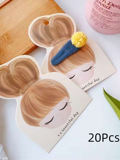 20 tấm thẻ giấy đựng phụ kiện tóc, thẻ giấy đựng kẹp tóc, thẻ giấy đóng gói phụ kiện tóc.