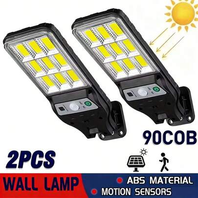 2 đèn năng lượng mặt trời mạnh mẽ, đèn đường và chiếu sáng khu vực thương mại, đèn LED gắn tường ngoài trời, đèn đường cảm biến chuyển động 3 chế độ, đèn an ninh sạc năng lượng mặt trời cho sân vườn, lối đi