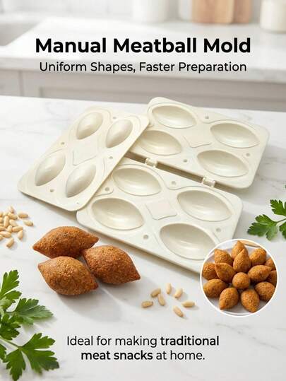 صانع كرات اللحم اليدوي ذو 9 فتحات، قالب تشكيل الكفتة، أداة مطبخ لصنع كرات اللحم المحشوة والكبة، معالج الطعام لتزيين الكيك والحلويات