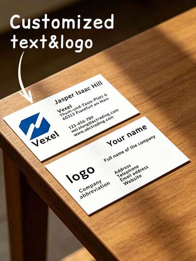 Customized Business Cards, Personalized Logo, Name And Other Personal Information, Modern Elegant Professional Cards, Essential For Workplace And Company