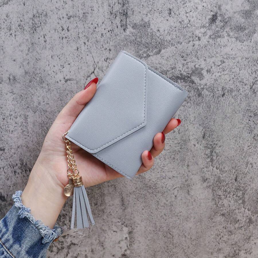 Women's Small Wallet Student Clutch Fashion Coin Purse Handbag - Grey - View 1