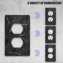 1pc 2D Flat Printed White Tail Deer Pattern Switch Panel, Socket Cover Decorative Wall Plate, Suitable For Rustic Style Bathroom Decor 2D Flat Switch Board - Multicolor - View 3