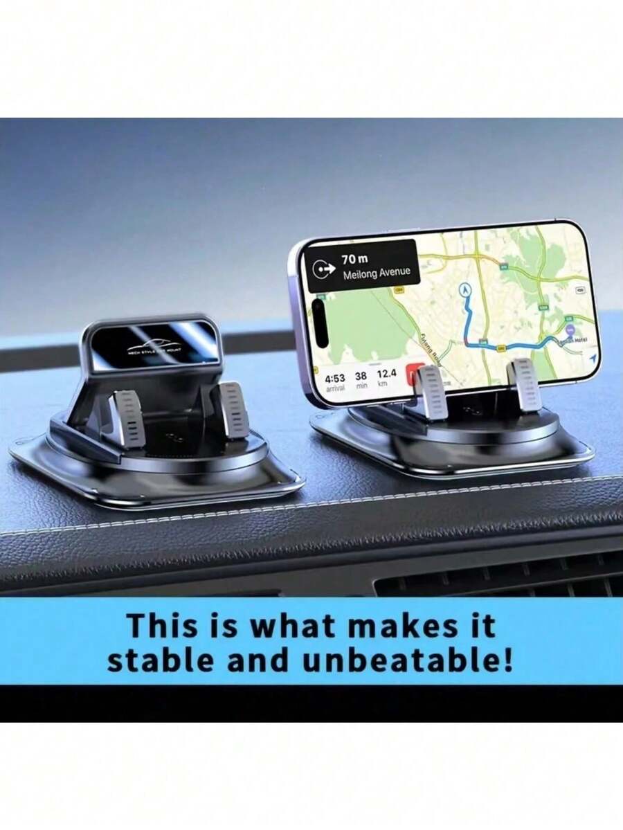1 Giá đỡ điện thoại ô tô xoay 360°, chất liệu ABS, đế silicon chống trượt, tương thích với bảng điều khiển, thích hợp sử dụng trong xe hơi, văn phòng, nhà ở, giá đỡ điện thoại xoay gắn trên bảng điều khiển, giá đỡ xoay, đế chống trượt cao cấp, giá đỡ ô tô đa năng