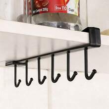 1Pc Wall-Mounted Plastic Hat Rack With 6 Hooks-Perfect For Hanging Baseball Caps, Golf Hats, Bucket Hats, Sun Hats, And More. A Practical, Versatile, And Essential Storage Solution For The Home. - Multicolor - View 11
