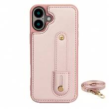 OUKNOEO 時尚人造皮革斜挎手機包，適用於 iPhone 18 17e Air 16e 15 14 13 Pro Max Plus S26 S25 Edge S24 Ultra A37 A57 Z Fold 7 6 5 4，附手腕帶與長掛繩 - 粉色 - 查看 72