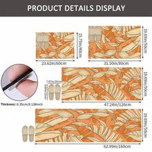 1pc Minimalist Line Leaf Pattern Printed Rug, Long Doormat Series, Suitable For Living Room, Laundry Room, Bathroom, Bedroom, Kitchen - Multicolor - View 10