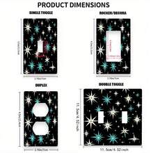 1 pieza Cubierta decorativa para interruptor de luz y tomacorriente con diseño de explosión de estrella medieval, para accesorios de decoración del hogar, fácil instalación y duradera, ideal para actualizar la decoración del hogar - B - Ver 2