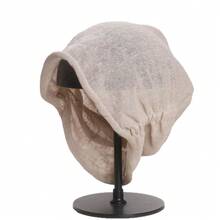 High-Quality Women's Linen Loose Knit Hat, Breathable Summer Knit Hat, Vintage Headscarf, Suitable Daily Wear And Travel - Breathable Linen - Camel - View 2
