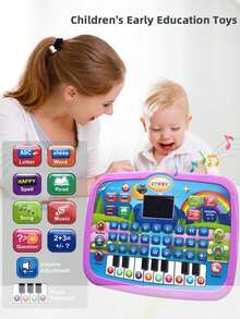1 buah Tablet Simulasi Anak dengan Layar Komputer Mainan Musik Mesin Pembelajaran Edukasi Dini untuk Anak Laki-laki dan Perempuan Hadiah Liburan - Mesin pembelajaran tablet - View 6