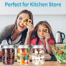 Wide Mouth Mason Jars 16 Oz With Lids [8 Pack], Mason Jars With Lids, Canning Jars With Leak Proof, 16 Oz Glass Jars For Ferment - Transparent - View 6