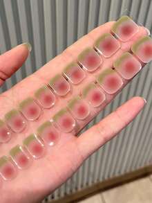 20 piezas de tiras de uñas de gel semi-curadas, pegatinas de uñas de calidad de salón duraderas, fáciles de aplicar y retirar, requieren curado con lámpara UV - Rosa Pálido - Ver 6