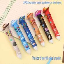 2 pièces Stylos à bille planète spatiale assortis - Style aléatoire - Stylos multifonctions colorés créatifs et mignons avec pression pour les étudiants - A - Voir 8