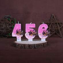 数字生日蜡烛，韩流女巫主题手工数字蜡烛，蛋糕派对卡通风格数字0-9，派对用品，生日用品 - 彩色 - 查看 3