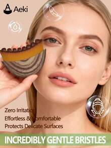 New Lymphatic Gua Sha Facial Brush, Suitable For Chin And Neck Lymphatic Detox Facial Massage Brush, Soft Bristles Suitable For All Skin Types, Ergonomic Beauty Tool - Multicolor - View 2