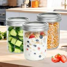 Wide Mouth Mason Jars 16 Oz With Lids [8 Pack], Mason Jars With Lids, Canning Jars With Leak Proof, 16 Oz Glass Jars For Ferment - Transparent - View 5