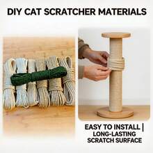 Dây thừng sisal tự nhiên 100%, kích thước 0.4*1000cm, siêu bền, chống trầy xước, sử dụng được lâu hơn dây gai dầu thông thường, lý tưởng cho việc tự làm trụ cào móng và khung leo trèo cho mèo. - 1 bó dây thay thế nhiều màu, đường kính 4mm, dài 10m - Xem 5