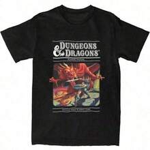 Sea Ball T-Shirt Dungeon And Dragon T-Shirt Hip Hop T-Shirt Men Women Summer Awesome Printed Short Sleeve Tees Fashion Casual Daily 100% Cotton T-Shirt Breathable Short Sleeve Crew Neck Basic Tee - 黑色 - 查看 8