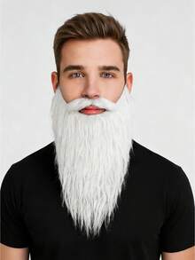 1pc Long Waterfall Beard, Natural Wearing Effect, Suitable For Halloween, Christmas Masquerade Costume, Beard Mask, Cosplay - Multicolor - View 3