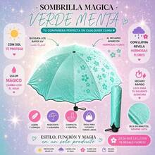 Sombrilla Mágica de Bolsillo – Compacta con Figuras que Aparecen con el Agua - Rosa Fucsia - Ver 4