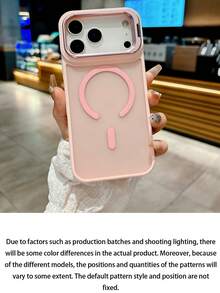 Ốp lưng điện thoại cao cấp bằng acrylic mờ trong suốt có chân đế từ tính, tương thích với Apple 17 Pro Max Air 16 15 14 13 12 11 Pro Max Plus, hỗ trợ sạc không dây từ tính, chân đế kim loại cho 16 Pro, bảo vệ chống rơi vỡ. - Hồng - Xem 2
