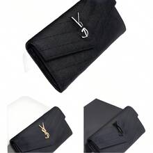 Women's Long Wallet Card Holder Flip Cover Business Card Credit Card Holder - Black, Black Buckle - View 4