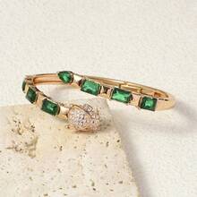 Heavy-Duty-Inlaid Leopard Bracelet, High-End Design Open Bangle, Light Luxury - trắng - Xem 6