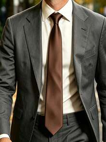 1 chiếc cà vạt nam màu nâu mocha, chất liệu mịn, dáng ôm 2 inch, thích hợp cho đám cưới, lễ Giáng sinh, Lễ Tạ ơn, các ngày lễ khác, tiệc tùng và mặc hàng ngày. - Màu nâu  Mocha - Xem 1