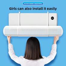 No-Drill Air Conditioner Deflector, Telescopic, Universal Air Guide For Wall-Mounted AC, 3-In-1 Airflow Protection, AC Deflector, Universal AC Air Guide, AC Air Deflector, Wall-Mounted AC Deflector, Adjustable Air Guide, AC Airflow Board, Prevent Direct Blow, Anti-Direct Blow, Airflow Adjustment, Anti-Condensation, Even Cooling, Avoid Cold Draft, Protect Joints, Protect Dry Skin - White - View 2