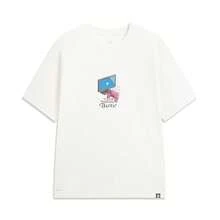 LI-NING BADFIVE Ice-Sensitive T-Shirt, Men's "I Love Basketball" Graphic Casual Tee AHSW183 - 乳白色 - 查看 1