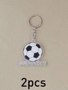 Llavero de pelota deportiva personalizado, llavero con nombre personalizado, llavero colgante para bolso, diseño estilo baloncesto, fútbol, rugby, voleibol, regalo personalizado - Estilo B - Ver 10