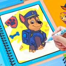 Paw Patrol 1套汪汪队立大功DIY水彩画笔记本，卡通动漫风格，适合3至6岁儿童，益智早教启蒙，水彩画，重复涂鸦，完美的节日礼物，适合男孩女孩（款式随机） - 彩色 - 查看 6