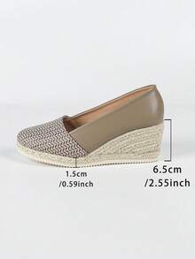 2025 New Arrival Thick Sole Wedge Heel Women's Shoes, Multi-Color Versatile Low Vamp, Waterproof Platform Round Toe High Heels, Suitable For Wedding, Outdoor, Vacation - Khaki - View 7
