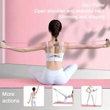 Set de 4 piezas de equipo de fitness para el hogar, entrenamiento de piernas, estiramiento de yoga, moldeado de Body completo y fortalecimiento, equipo de entrenamiento multifuncional - Rosa - Ver 8
