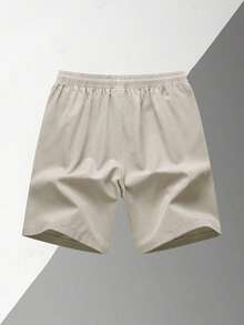 1pc Men's Summer Lightweight Casual Shorts, Fashion Sports Outdoor Running Shorts Unisex Design - Khaki - View 4