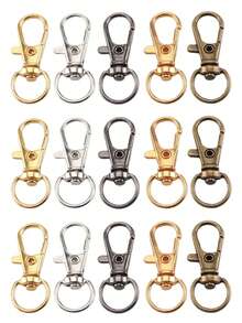 Conjunto de 5 a 100 chaveiros giratórios com mola, fecho lagosta giratório de liga metálica de alta qualidade, ideais para confecção de chaveiros, chaveiros em geral, enfeites para bolsas, decoração de chaves de carro, bijuterias, presentes de Natal, acessórios de praia para o verão, presentes para amigos e muito mais. Material atraente para criação de bijuterias. - chaveiro - Ver 6