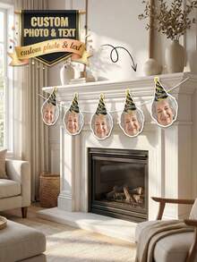 7/14/21pc Custom Photo & Text Retirement Party Banner, Personalized Funny Face Garland, Custom "I'm Retired!" Party Hat Bunting, Retirement Party Decor, Unique Custom Photo Retirement Banner, Customizable Retiree Face Party Decoration,Personalized Gifts, Customized Facial Photos, Fun Birthday Banners - Multicolor - View 3
