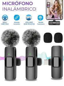 Two Pieces Wireless Tie Microphone Is Suitable For Android And IOS Phones The Lapel Microphone Can Be Used Directly After Insertion And Has A Long-Lasting 60mAh Rechargeable Battery It Is A Wireless Microphone With Noise Reduction And Is Suitable For Video Recording Interviews Podcasts Vlogs It Is A Gift For Him - View 2