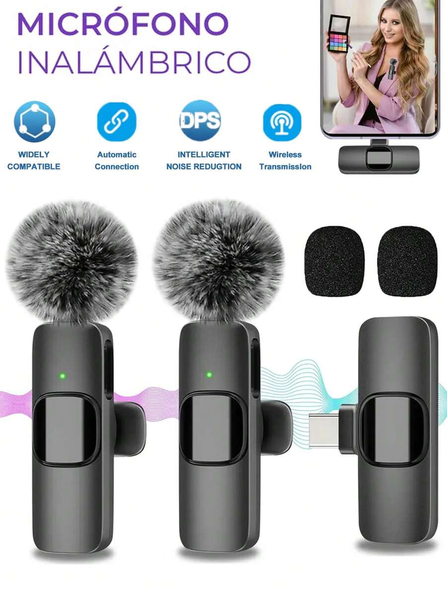 Two Pieces Wireless Tie Microphone Is Suitable For Android And IOS Phones The Lapel Microphone Can Be Used Directly After Insertion And Has A Long-Lasting 60mAh Rechargeable Battery It Is A Wireless Microphone With Noise Reduction And Is Suitable For Video Recording Interviews Podcasts Vlogs It Is A Gift For Him