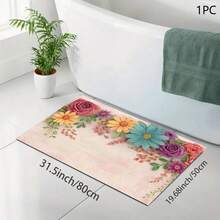 1pc Colorful Floral Print Absorbent Mat/Drying Mat For Coffee Maker, Dishes - Polyester Absorbent Desktop Protective Mat With Rubber Anti-Slip Pad, For Kitchen Counter Decor, Home Bar And Dining Table - Multicolor - View 9