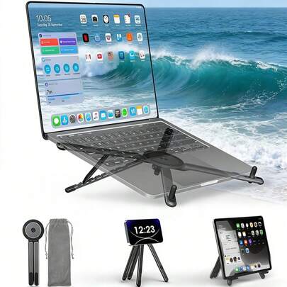 Giá đỡ/chân đế từ tính 3 trong 1, phù hợp cho điện thoại, máy tính bảng, máy tính xách tay, giá đỡ đa chức năng gấp gọn chắc chắn, di động, kiểu giá vẽ, giá đỡ máy tính bảng, tương thích với iPhone/các thiết bị khác, thích hợp cho du lịch, văn phòng và sử dụng.