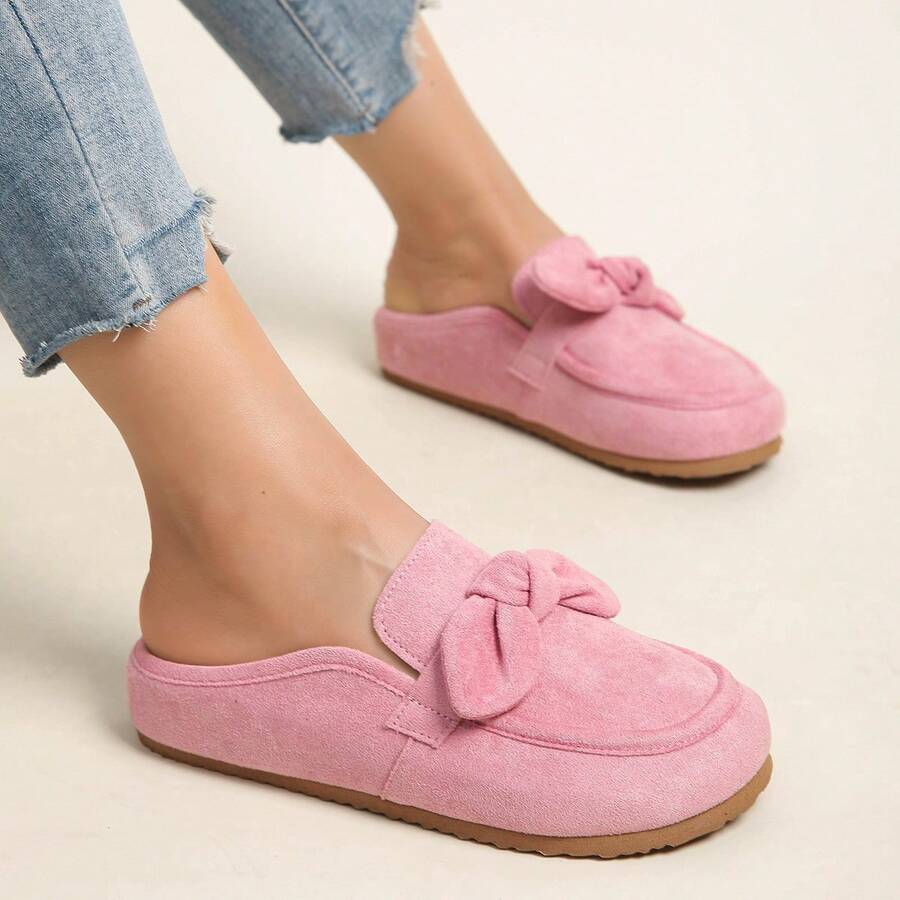 Women's Slip-On Loafers, Retro Flat Sandals, Versatile For School, Office, Casual Wear - Pink - View 1