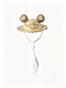 Sombrero de paja mini ajustable para hámsteres, sombreros decorativos para lagartos, camarrones, loros, pájaros pequeños - Champán - Ver 8