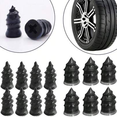Bộ dụng cụ sửa chữa lốp chân không mới (bao gồm 2 kích cỡ), đinh sửa chữa lốp xoắn ốc, dụng cụ sửa chữa lốp tự phục vụ nhanh chóng, thích hợp cho ô tô, xe máy, xe tải (10/20 chiếc)