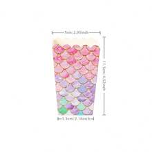 10/20/50/100PCS Cajas de palomitas de maíz de papel con borde dorado y degradado multicolor en forma de escamas de pez, contenedor desechable para aperitivos y golosinas para noche de cine, suministros de fiesta para boda, despedida de soltera, celebración & reunión en el patio trasero - Multicolor - Ver 2