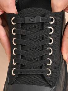 1 par de cordones elásticos sin atar con broches, disponibles en negro y blanco. Adecuados para zapatos deportivos, zapatos casuales, zapatos blancos, zapatos de baloncesto, zapatos de entrenamiento de verano, zapatos para correr y accesorios de calzado, cordones sin atar, organizadores de zapatos, cordones sin atar - Multicolor - Ver 8